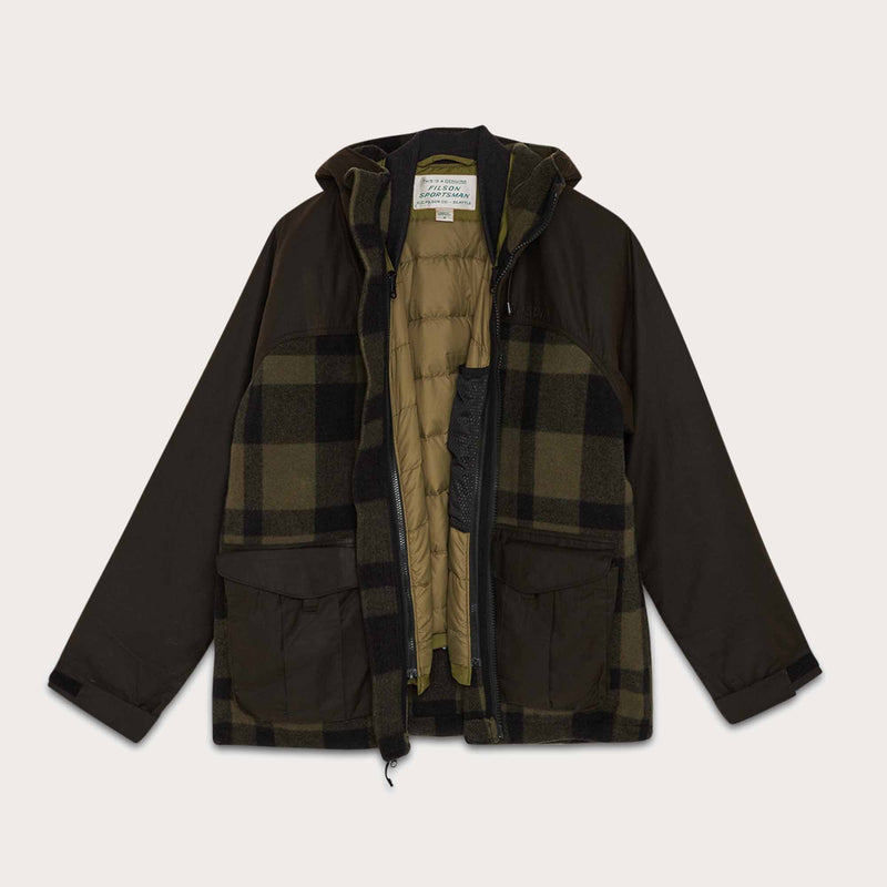 Mackinaw wool hunting jacket di Filson | Otter green / black heritage plaid x (Green)