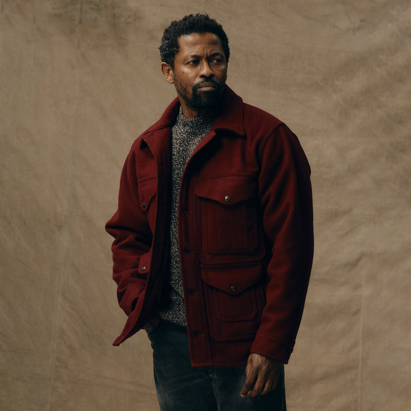 1940s mackinaw wool cruiser jacket by Filson | Wine (Red)