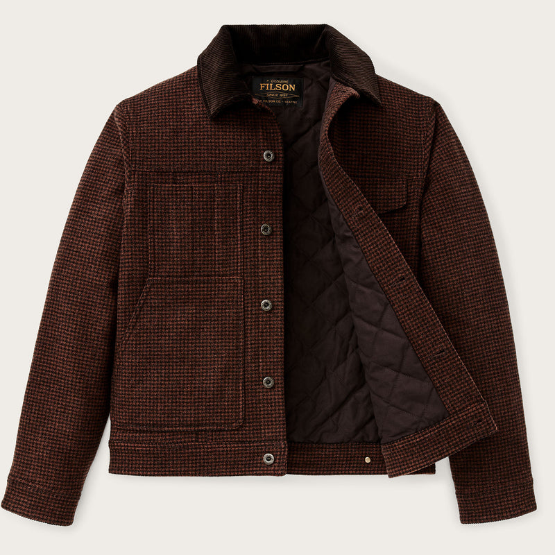 Spokane insulated short cruiser jacket by Filson | Merlot / black plaid (Brown)