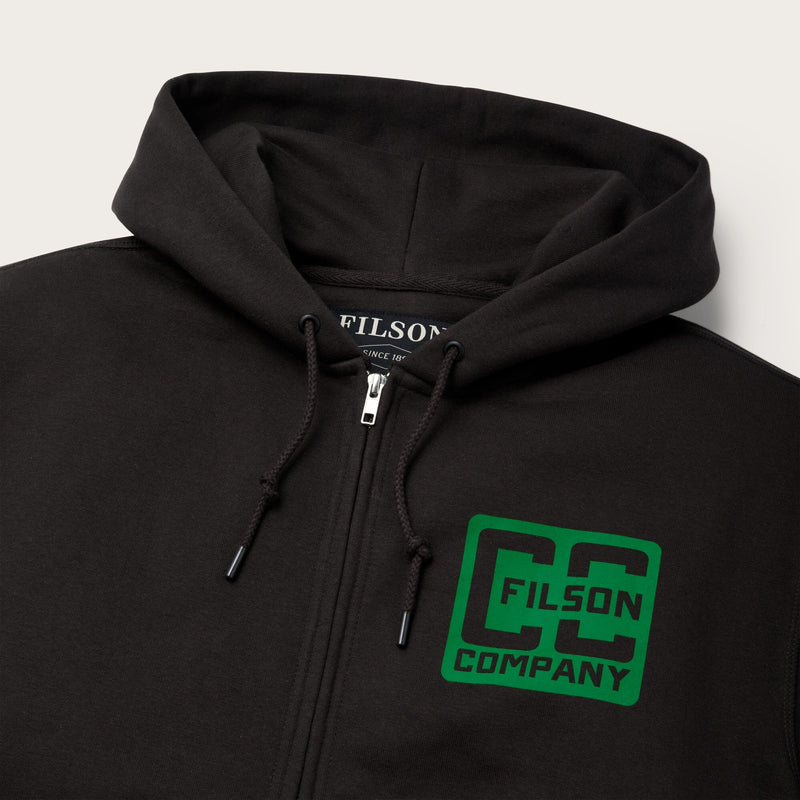 Prospector graphic full-zip hoodie von Filson | Cinder cc square (Grey)