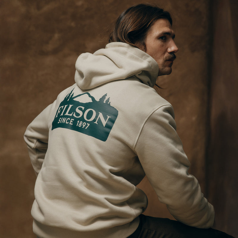 Prospector graphic hoodie von Filson | Cliff gray / scenic (Beige)