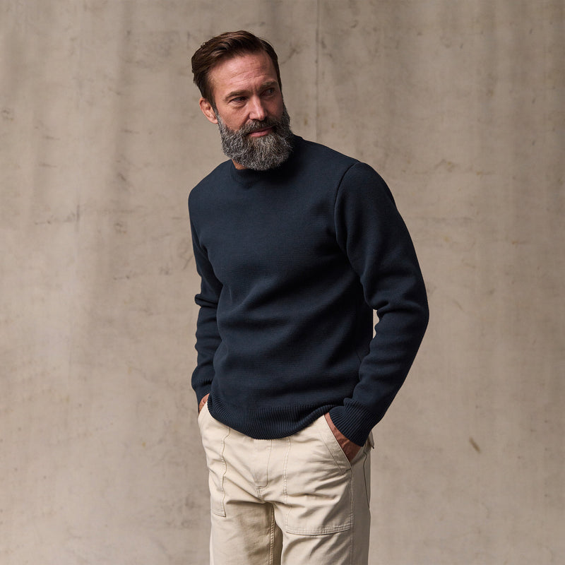 Cotton crewneck guide sweater by Filson | Dark navy (Blue)