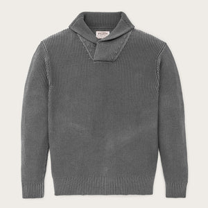 Vintage cotton shawl neck sweater von Filson | Charcoal (Gray)