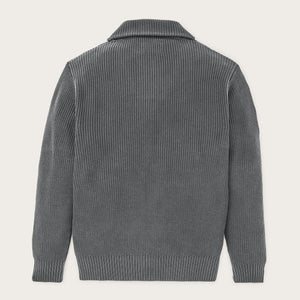 Vintage cotton shawl neck sweater von Filson | Charcoal (Gray)
