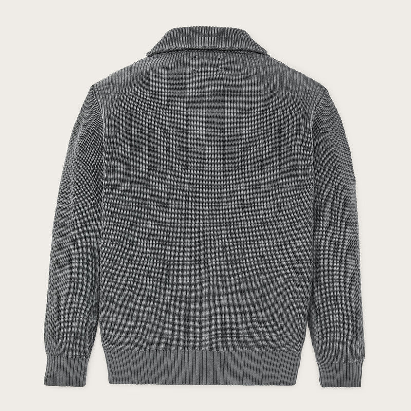 Vintage cotton shawl neck sweater von Filson | Charcoal (Gray)