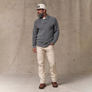 Vintage cotton shawl neck sweater von Filson | Charcoal (Gray)