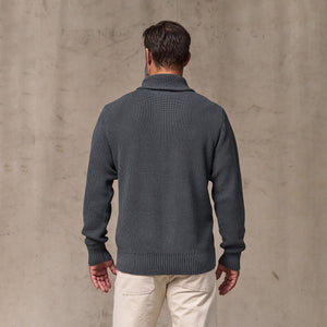 Vintage cotton shawl neck sweater von Filson | Charcoal (Gray)