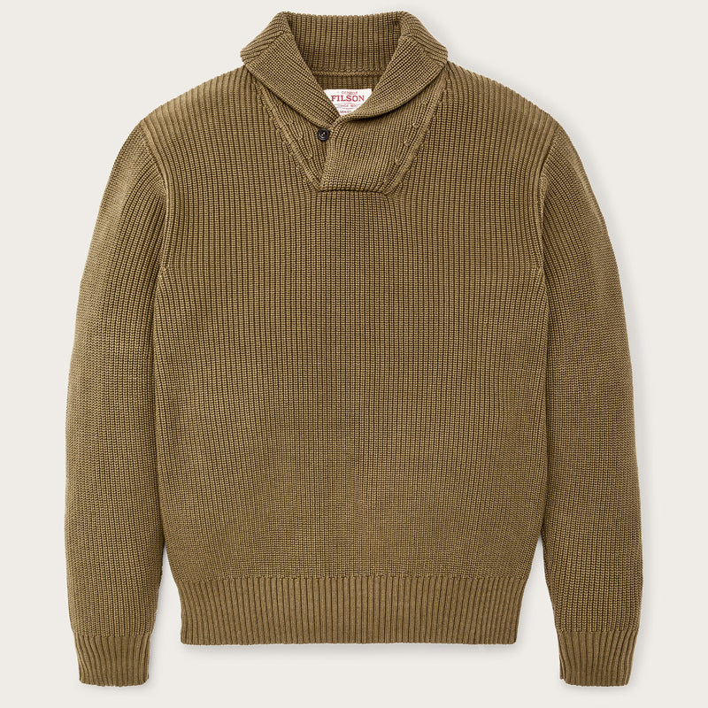 Vintage cotton shawl neck sweater von Filson | Cork (Beige)