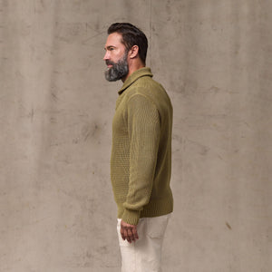 Vintage cotton shawl neck sweater von Filson | Cork (Beige)