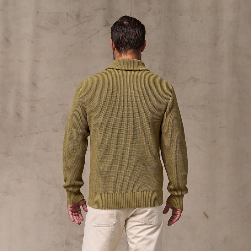Vintage cotton shawl neck sweater von Filson | Cork (Beige)