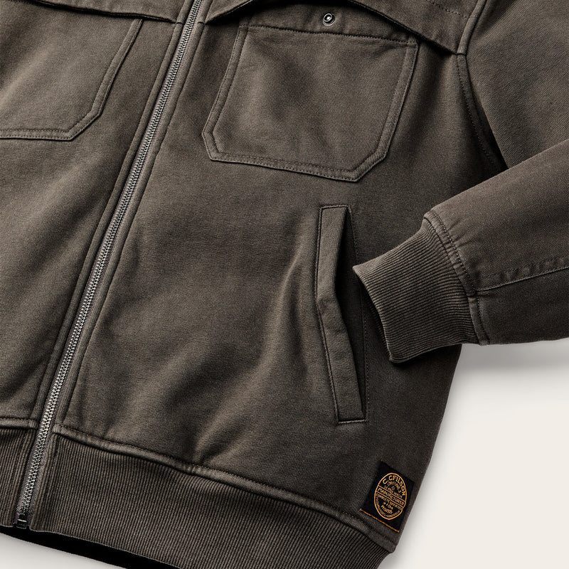 Field knit reinforced full-zip hoodie by Filson | Black olive (Brown)