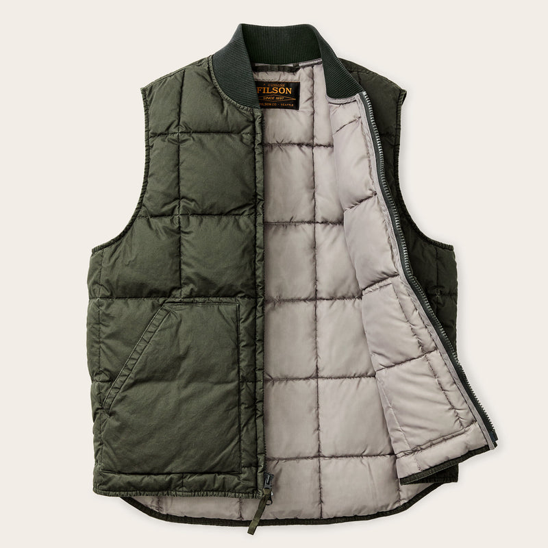 Heritage cotton down vest by Filson | Beluga (Green)