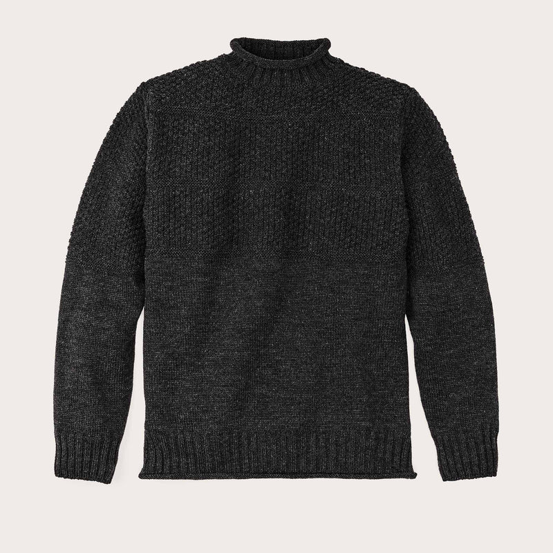 Wool roll neck fisherman's sweater von Filson | Charcoal heather (Gray)