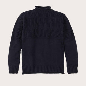 Wool roll neck fisherman's sweater by Filson | Navy (Blue)