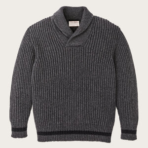 Bristol shawl neck sweater by Filson | Gray heather / dark