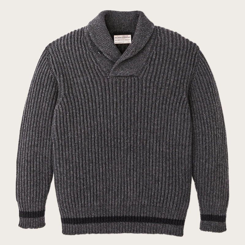 Bristol shawl neck sweater by Filson | Gray heather / dark
