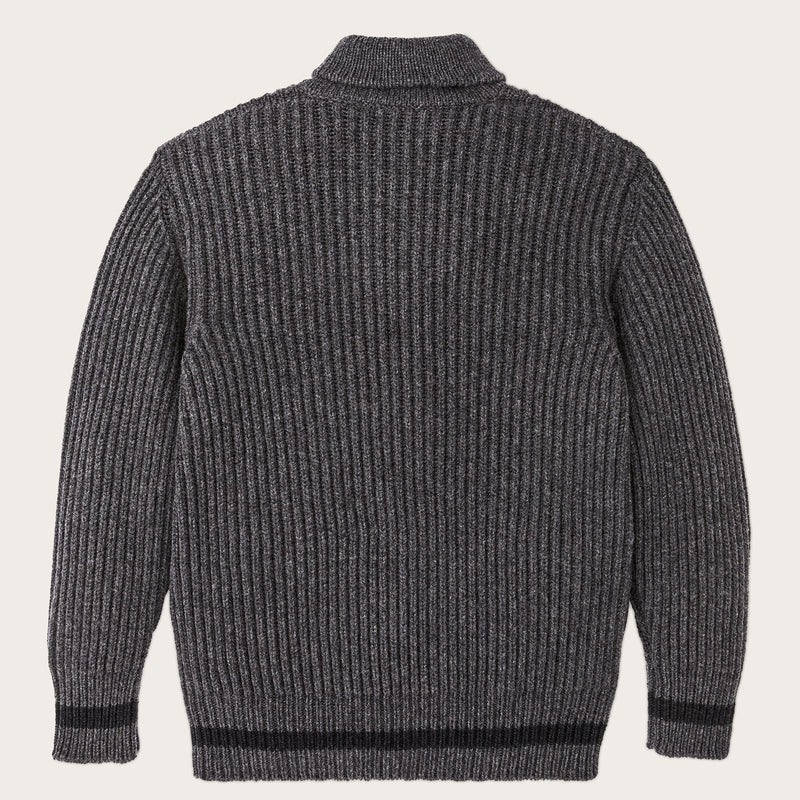 Bristol shawl neck sweater by Filson | Gray heather / dark