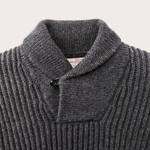 Bristol shawl neck sweater by Filson | Gray heather / dark