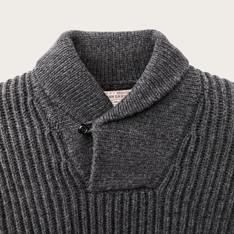Bristol shawl neck sweater by Filson | Gray heather / dark