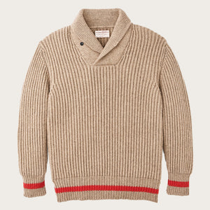 Bristol shawl neck sweater von Filson | Oatmeal heather / flame