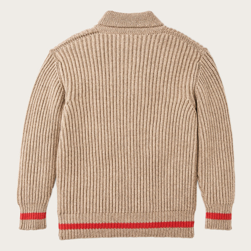 Bristol shawl neck sweater von Filson | Oatmeal heather / flame