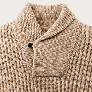 Bristol shawl neck sweater von Filson | Oatmeal heather / flame