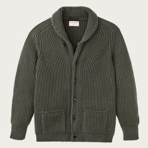 Bristol cardigan sweater by Filson | Forest green heather