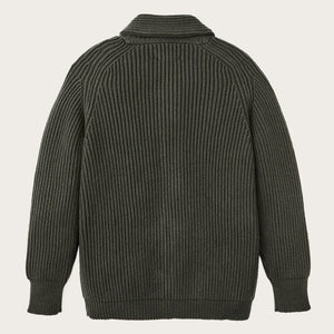 Bristol cardigan sweater by Filson | Forest green heather