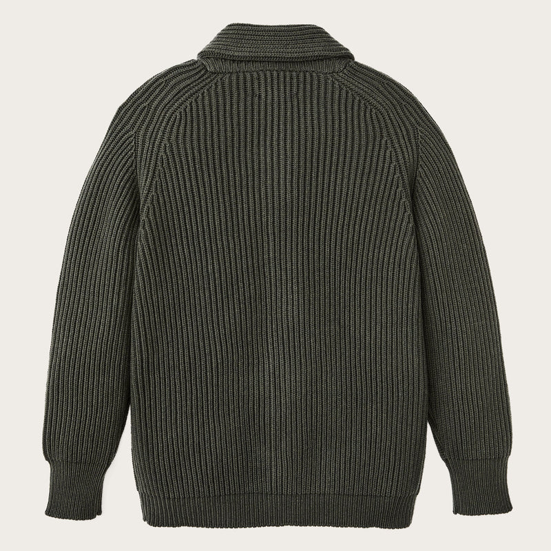 Bristol cardigan sweater by Filson | Forest green heather
