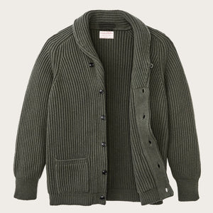 Bristol cardigan sweater by Filson | Forest green heather