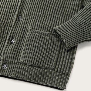 Bristol cardigan sweater by Filson | Forest green heather