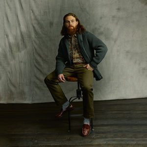 Bristol cardigan sweater by Filson | Forest green heather