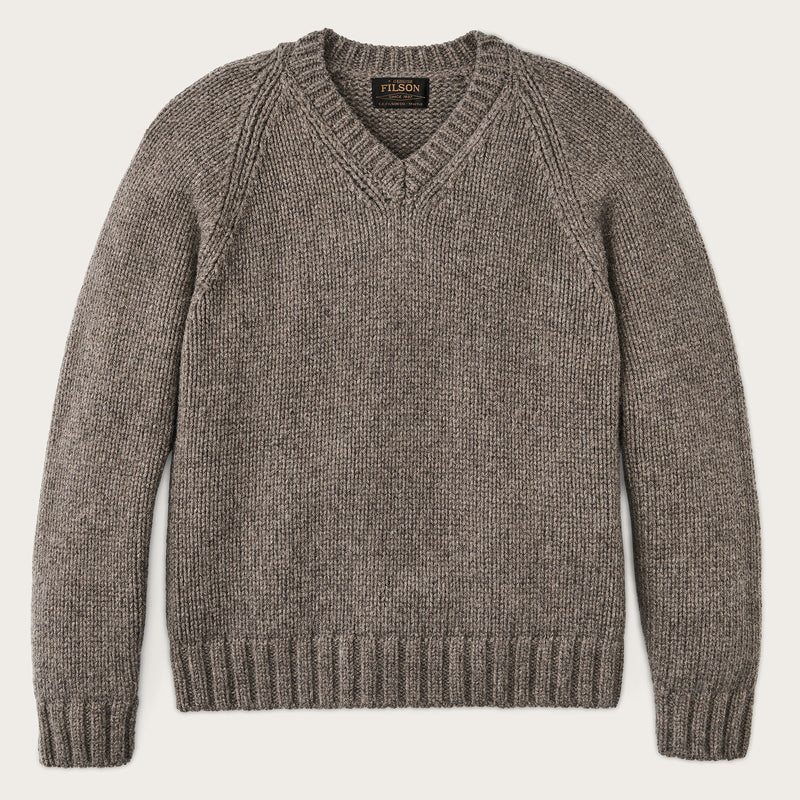 3-gauge alpaca blend sweater by Filson | Bark heather