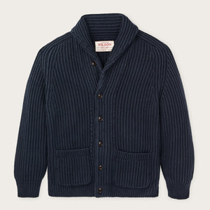 Fisherman rib cotton cardigan von Filson | Navy (Blue)