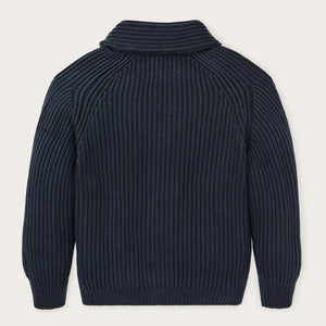 Fisherman rib cotton cardigan von Filson | Navy (Blue)