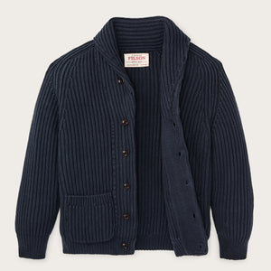 Fisherman rib cotton cardigan von Filson | Navy (Blue)