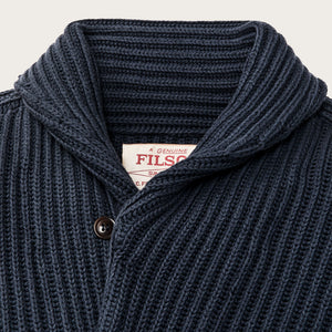 Fisherman rib cotton cardigan von Filson | Navy (Blue)