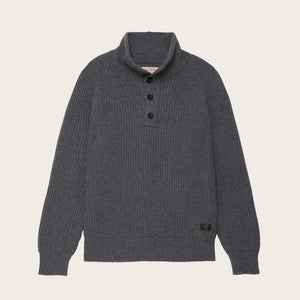 Cascade rib button up sweater von Filson | Medium grey melange (Gray)