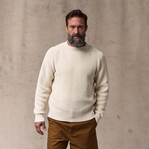 Vintage cotton crewneck sweater von Filson | Natural (Beige)