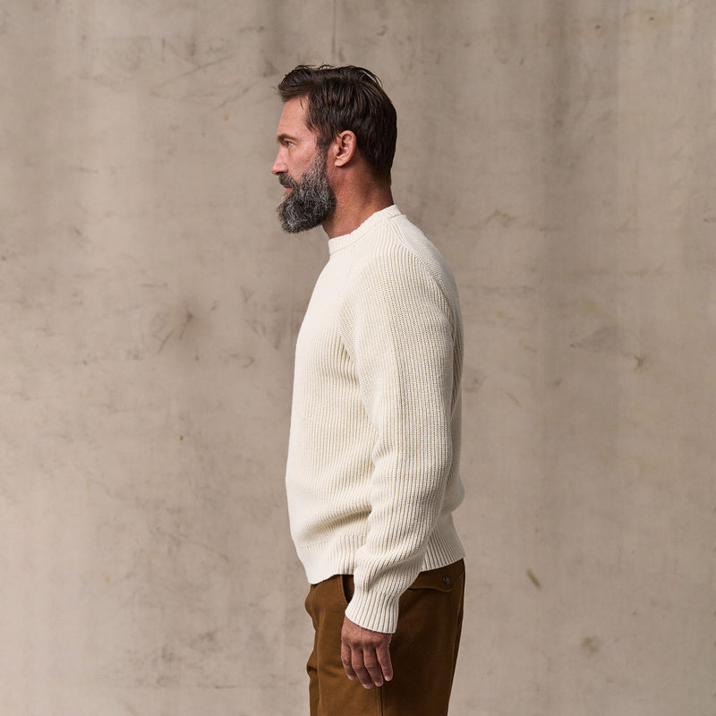 Vintage cotton crewneck sweater von Filson | Natural (Beige)