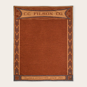Jacquard wool-blend blanket von Filson | Heathered black / picante (Brown)