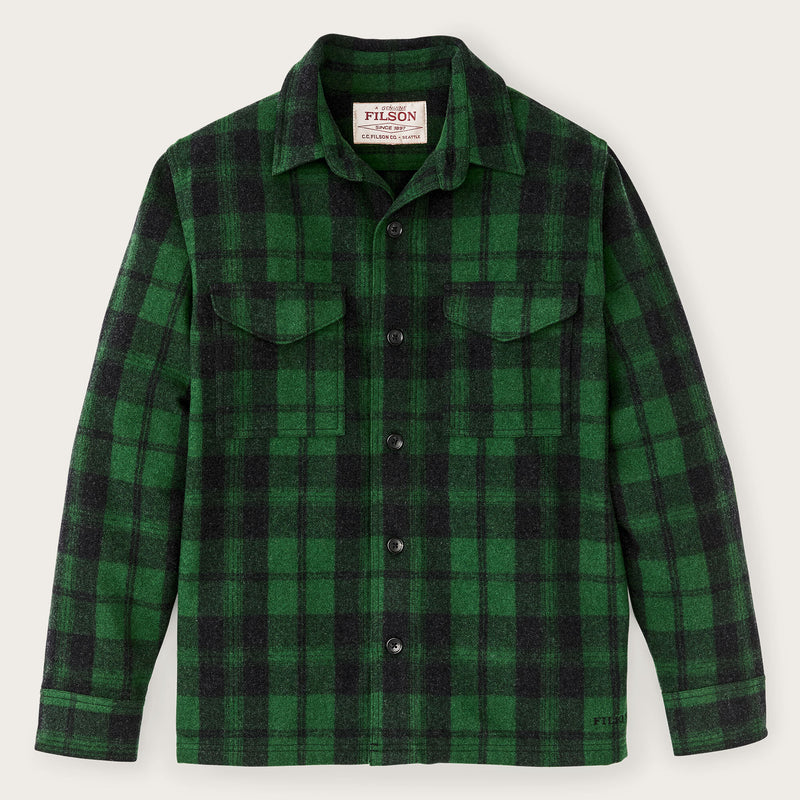 Wool jac-shirt by Filson | Green / black plaid (Green)