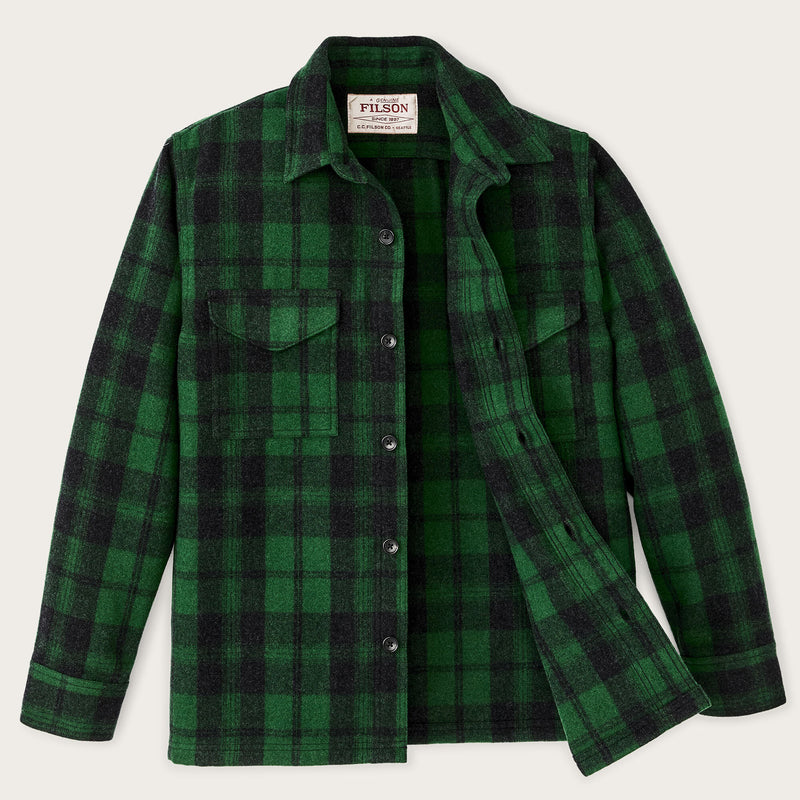 Wool jac-shirt by Filson | Green / black plaid (Green)