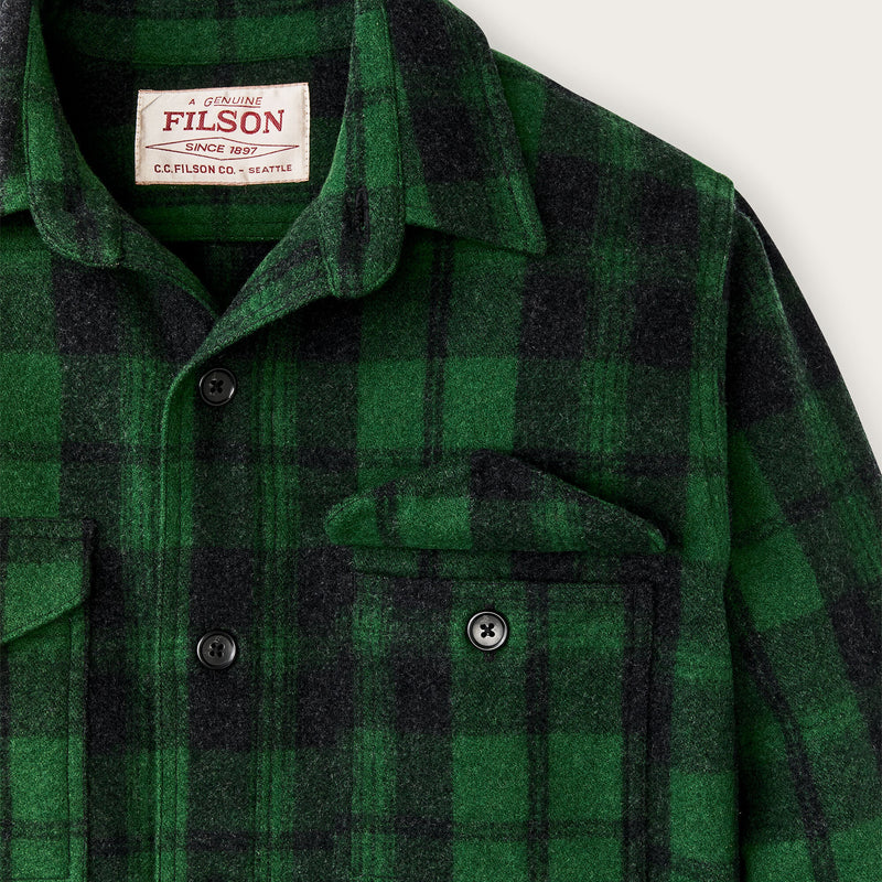 Wool jac-shirt by Filson | Green / black plaid (Green)
