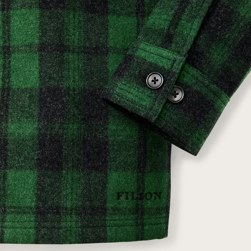 Wool jac-shirt by Filson | Green / black plaid (Green)