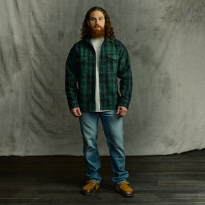 Wool jac-shirt by Filson | Green / black plaid (Green)