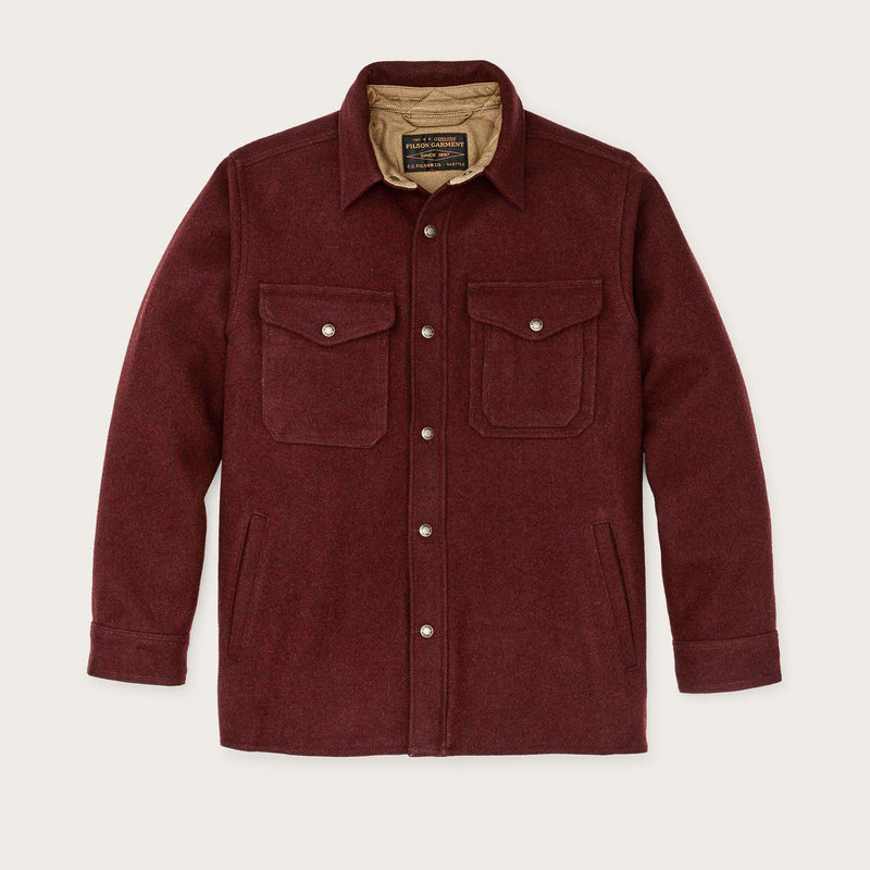 Lined mackinaw wool jac-shirt von Filson | Dark red blac (Red)