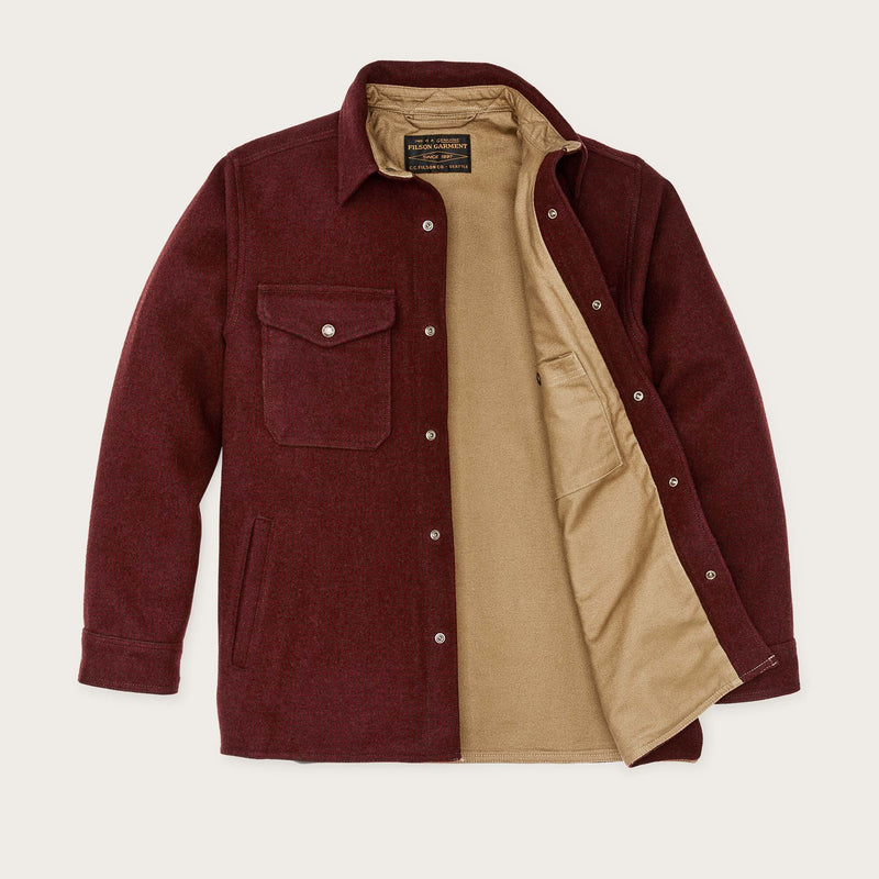 Lined mackinaw wool jac-shirt von Filson | Dark red blac (Red)