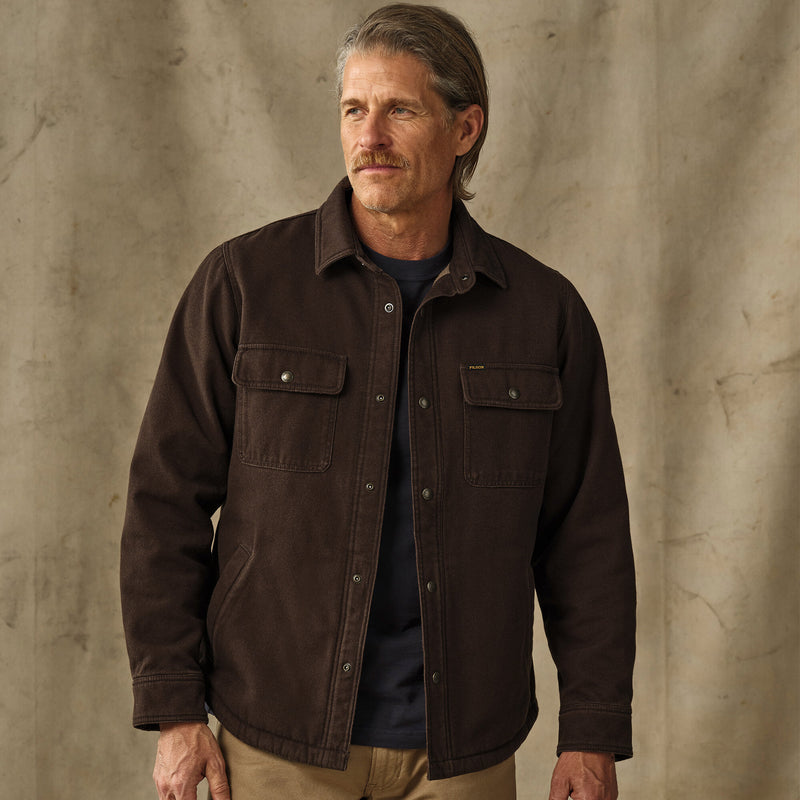 Fleece-lined jac-shirt by Filson | Dark brown (Brown)