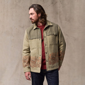 Colchuck forester jac-shirt von Filson | Sage heather / print (Beige)